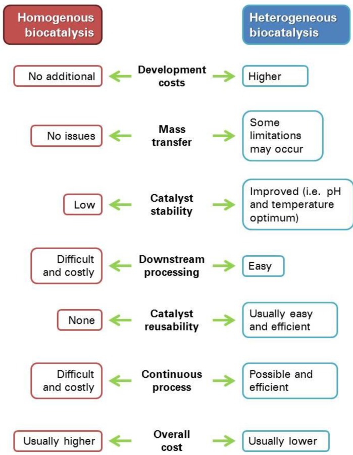 Comparison of enzymatic industrial processes.